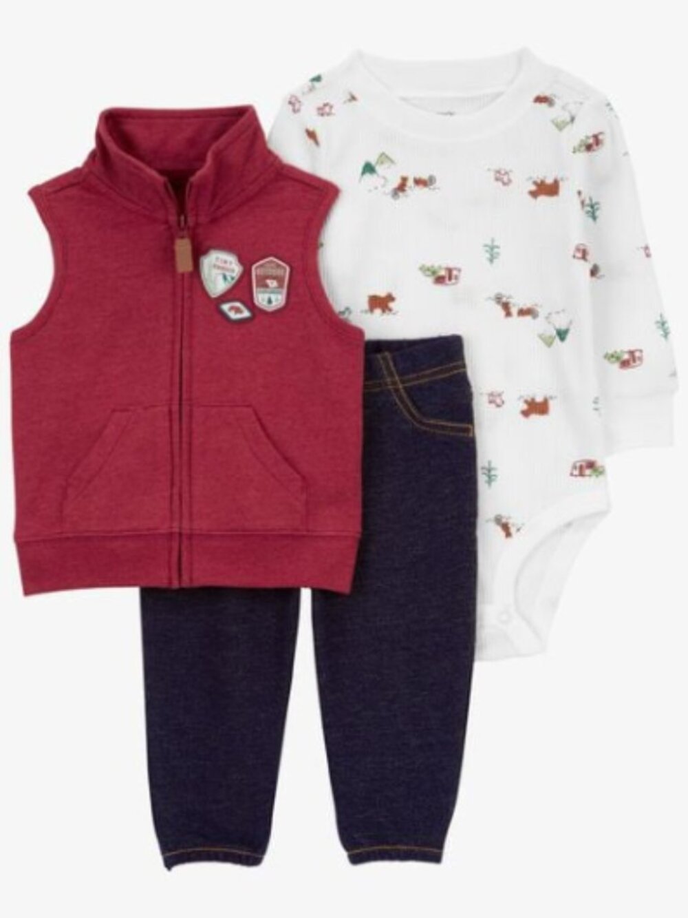 NWT Carter's 3-Piece Camping Ranger Little Vest Outfit Set 12 months